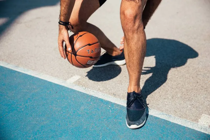 Basketball player dribbling