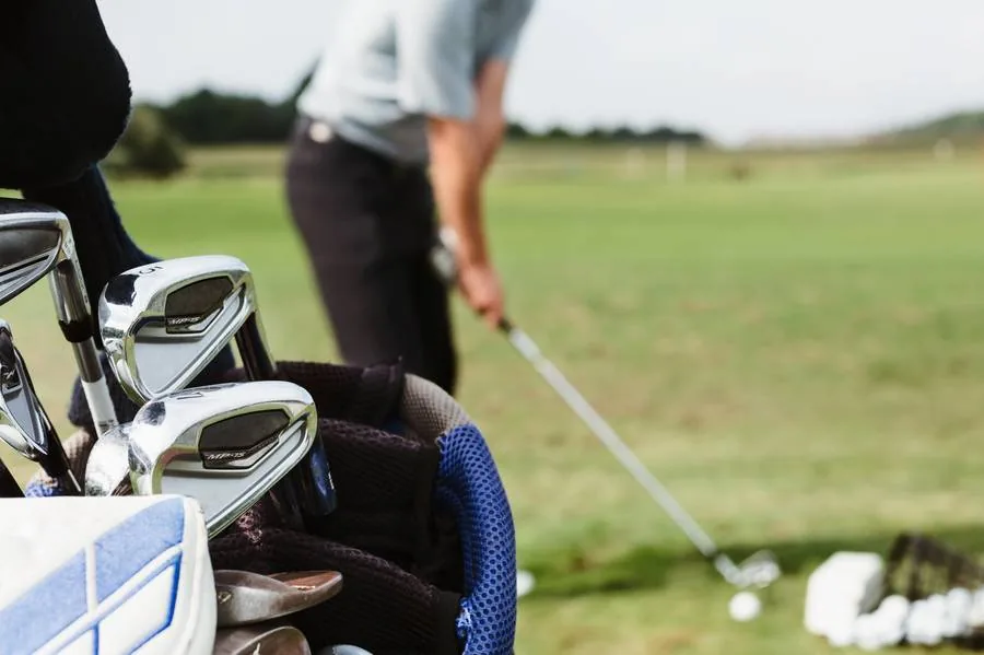 Golfer at driving range