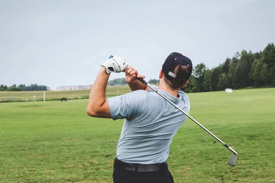 Golfer follow through